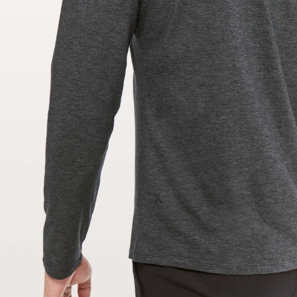 Lululemon 5 Year Basic Long Sleeve Henley XXL heathered black Grey - Picture 8 of 11